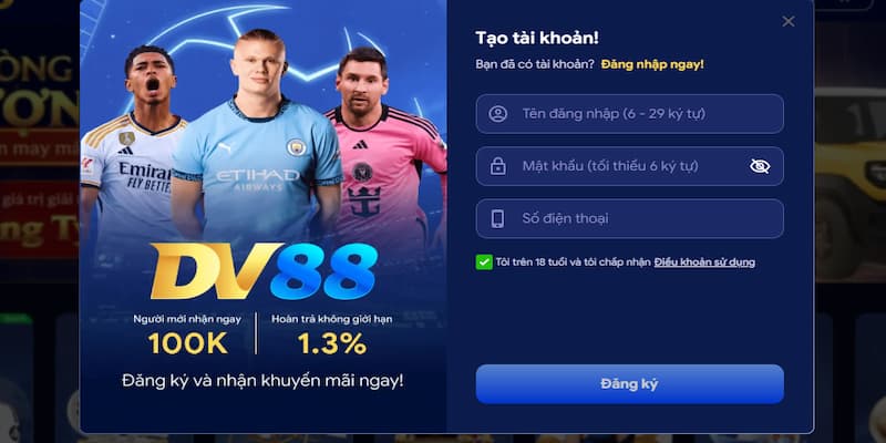 Đăng ký DV88 Đăng ký DV88 với hướng dẫn chi tiết